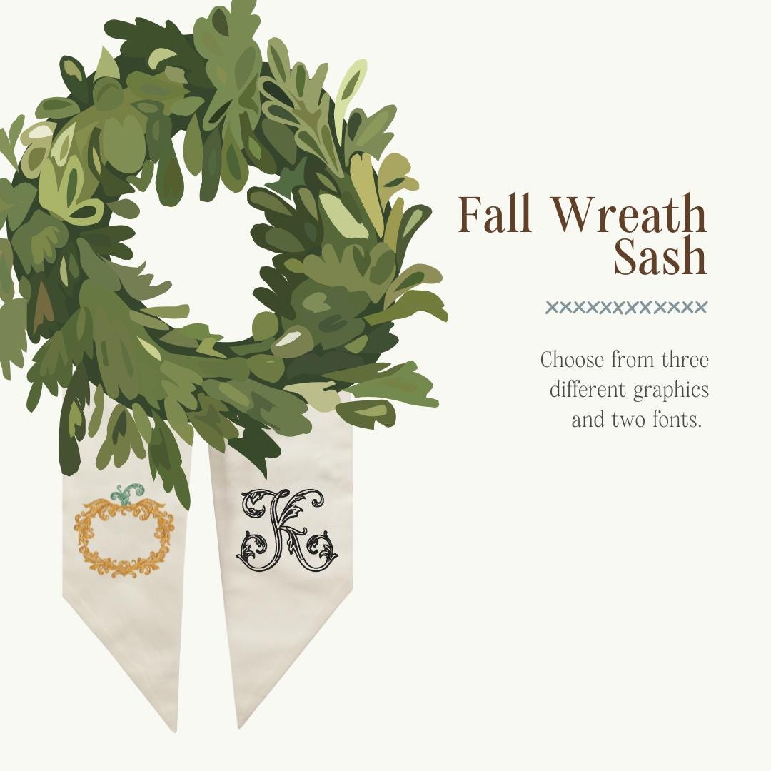 The Fall Wreath Sash