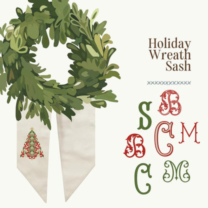 The Holiday Wreath Sash - Traditional Tree