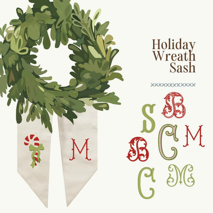 The Holiday Wreath Sash - Candy Cane