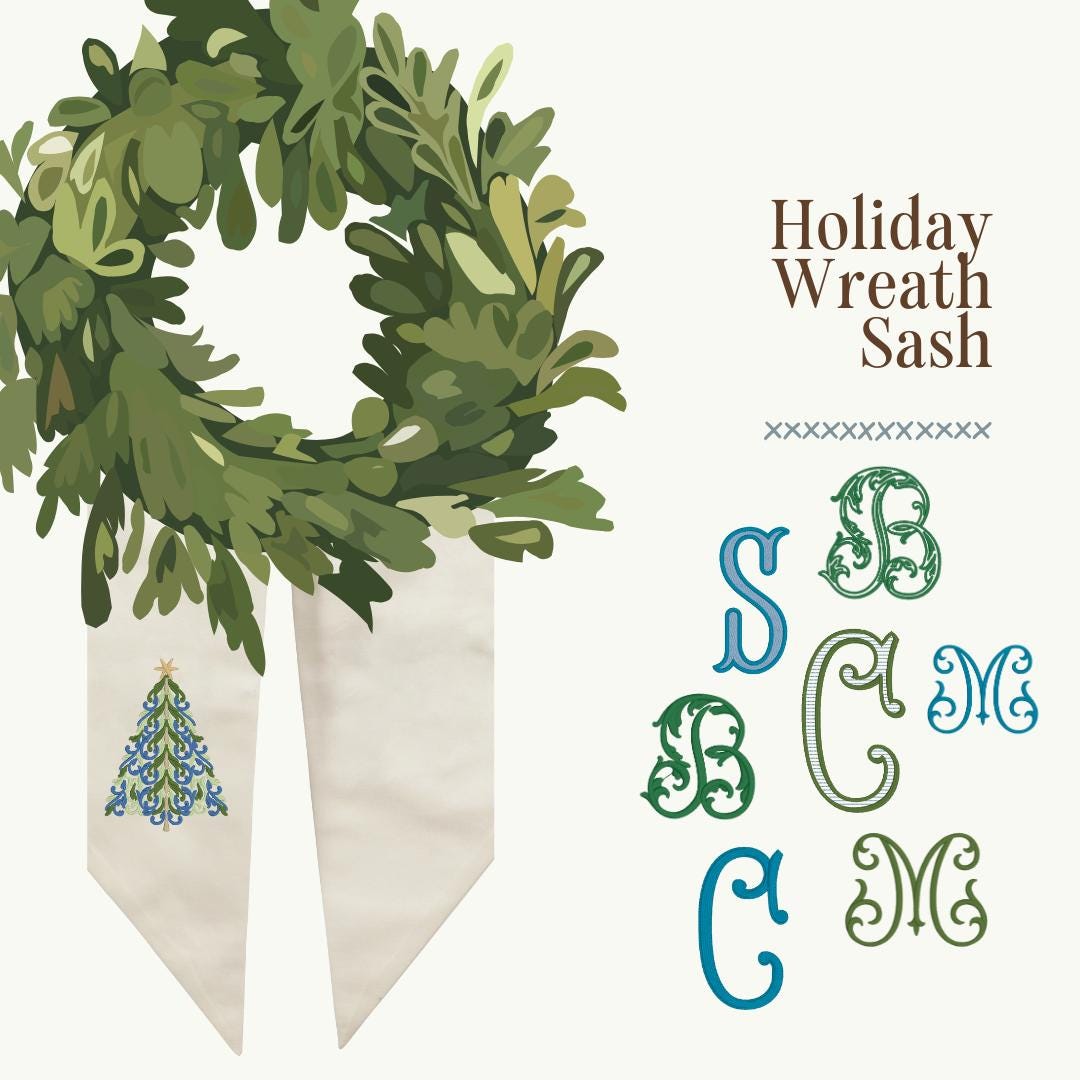 The Holiday Wreath Sash - Traditional Tree