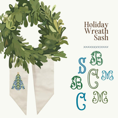 The Holiday Wreath Sash - Traditional Tree