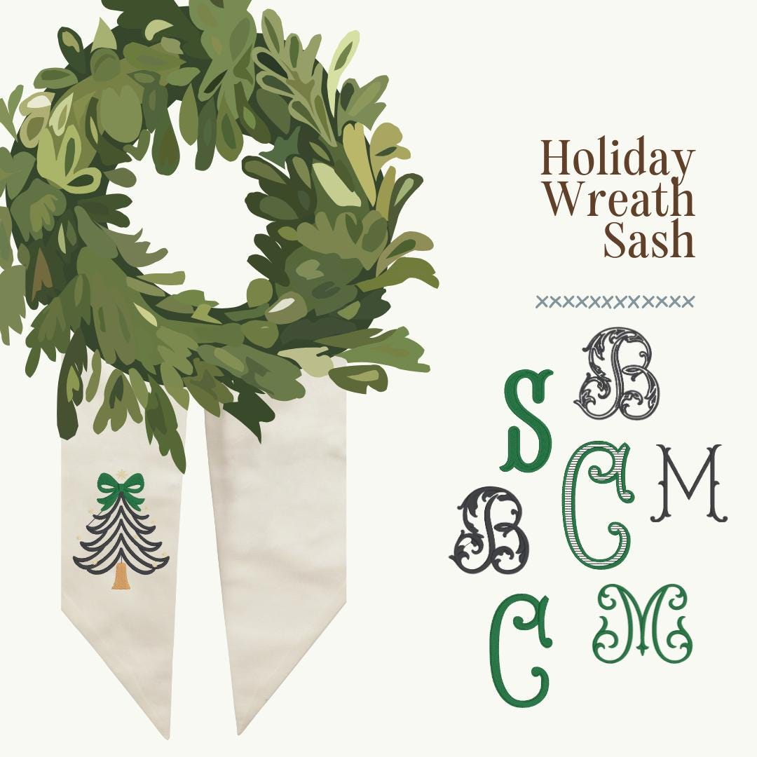 The Holiday Wreath Sash - Woodland & Coastal Christmas Tree