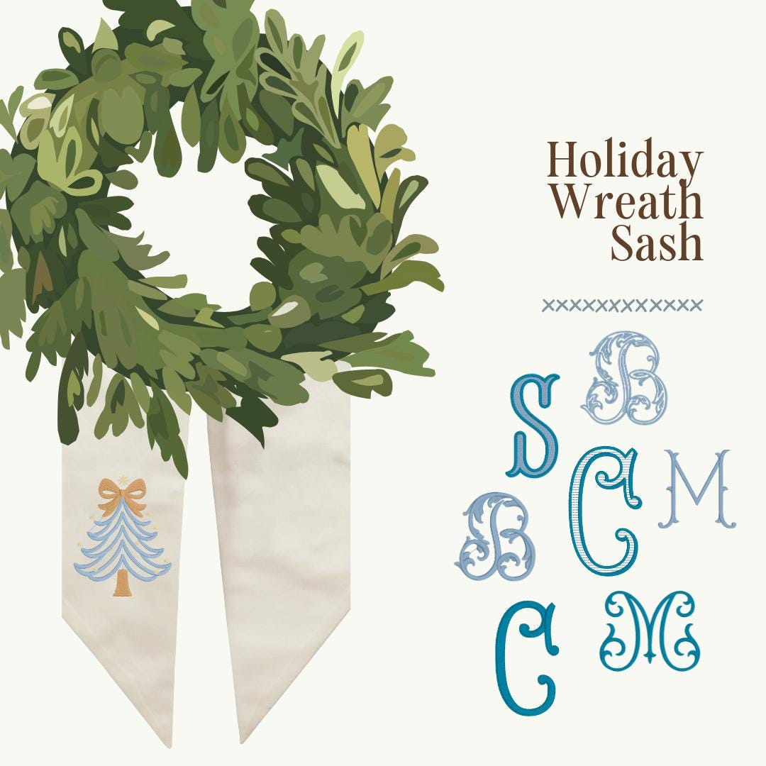 The Holiday Wreath Sash - Woodland & Coastal Christmas Tree