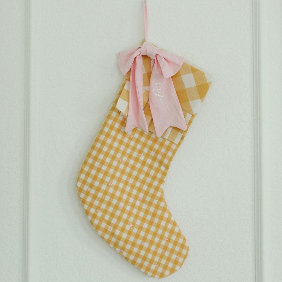 The Gingham Bow Holiday Stocking