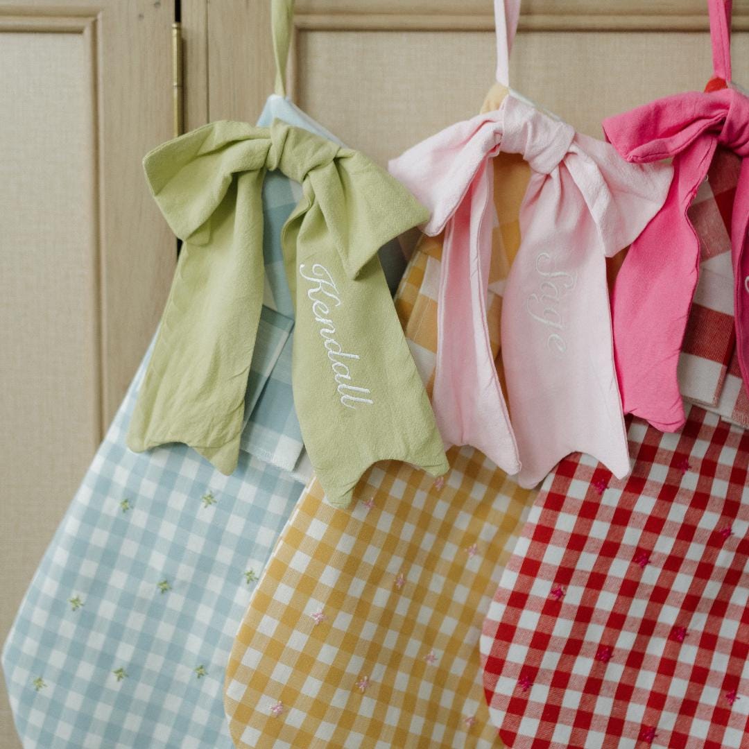 The Gingham Bow Holiday Stocking