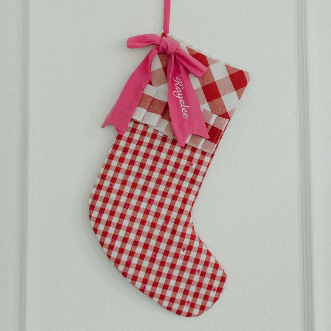 The Gingham Bow Holiday Stocking