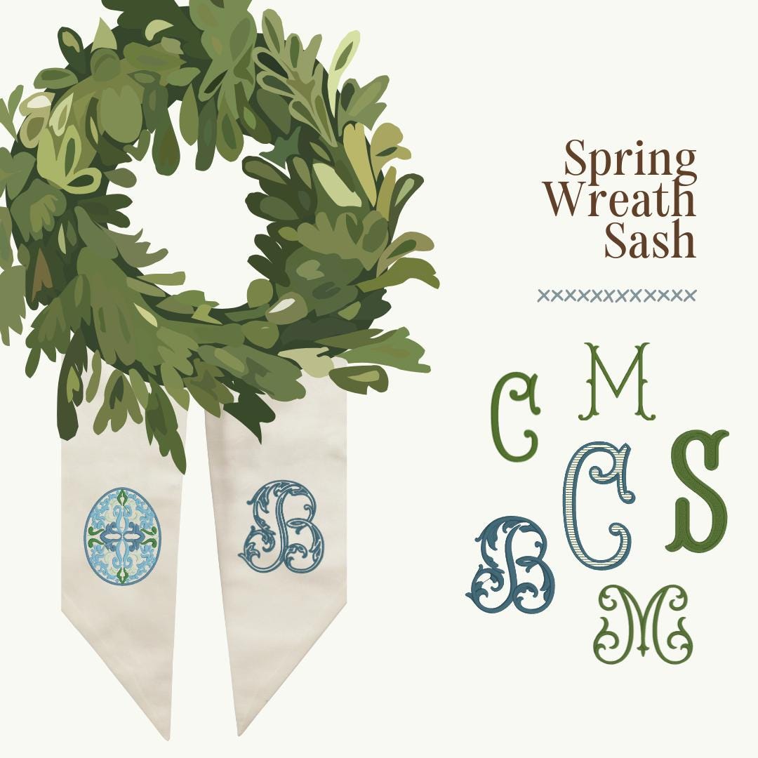 The Spring Wreath Sash