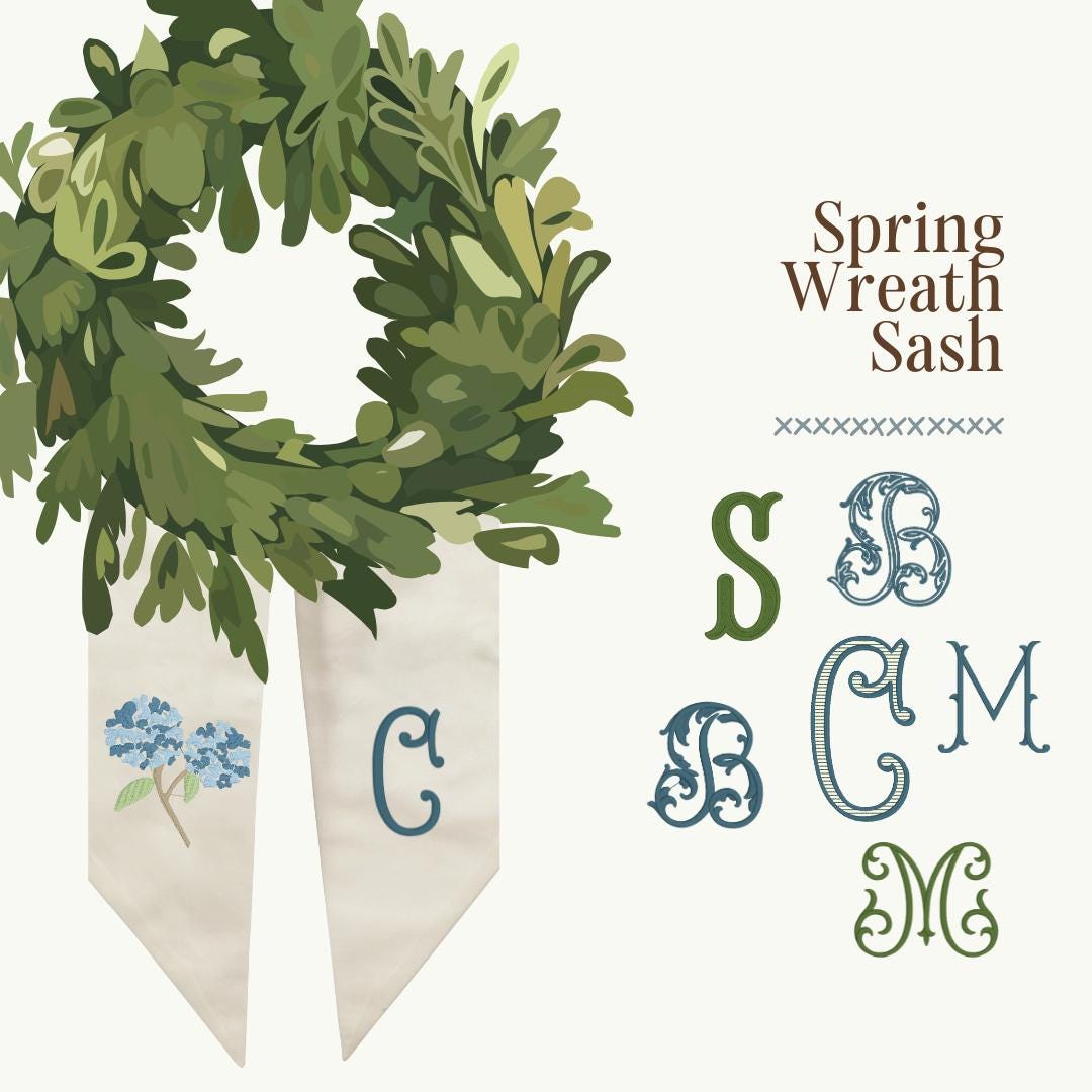 The Spring Wreath Sash