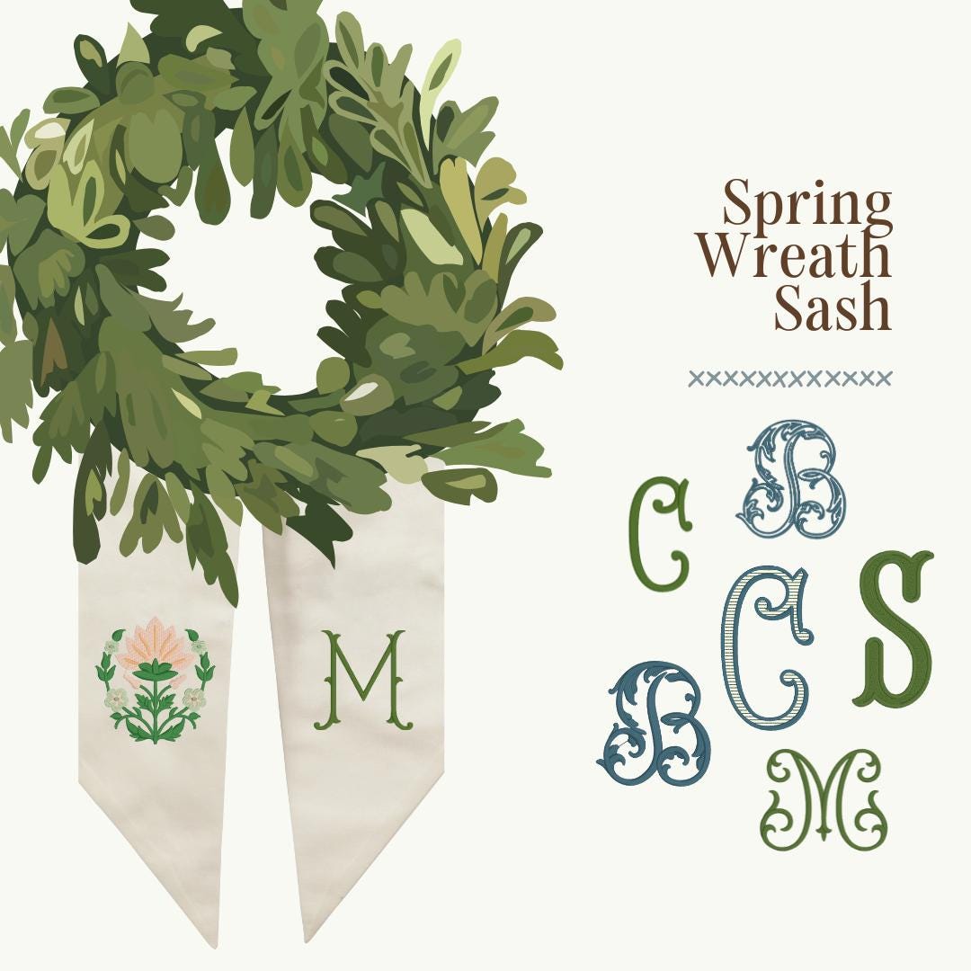 The Spring Wreath Sash